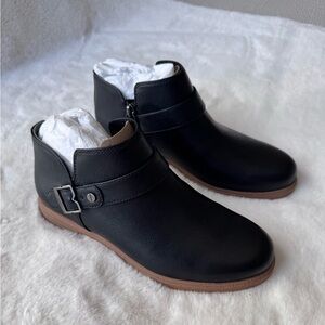 Dr Scholl’s Black Leather Hello Shootie Ankle Boots with Buckle Detail Size 6